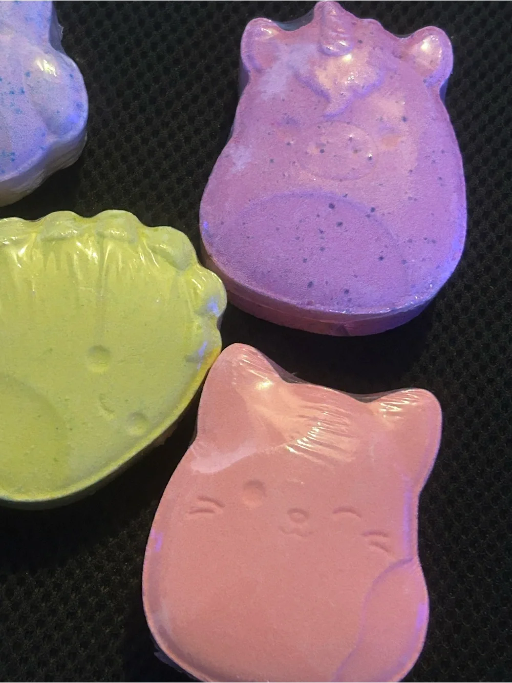 Colorful Squishmallow assortment of children bath bombs